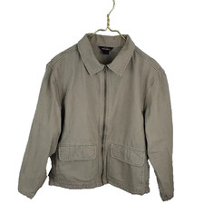 Vtg Men's Woolrich Tan Khaki Canvas Bomber Jacket Size Medium