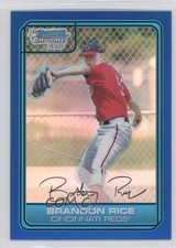 2006 Bowman Draft Chrome Picks Blue Refractor 161/199 Brandon Rice #DP28 0m8