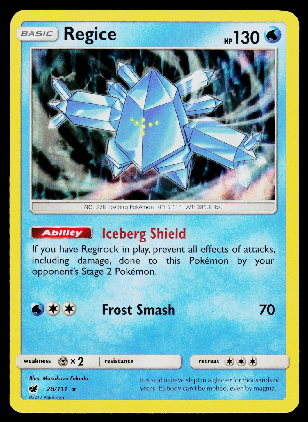 SM - Crimson Invasion Regice 28/111 NM