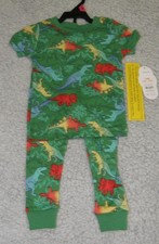 NEW Baby Boys Sz 18 Months DINOSAUR Stretchy Snug Fitting 2 Pc Lounge Pajama Set