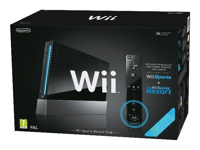  Nintendo Wii Console Black with Wii Sports and Wii Sports  Resort : Video Games