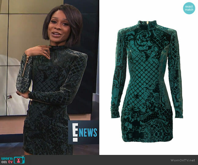balmain x h\u0026m green dress 