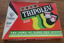 Vintage 1962 Cadaco TRIPOLEY De Luxe Edition No. 111 Game Vinyl Mat Box