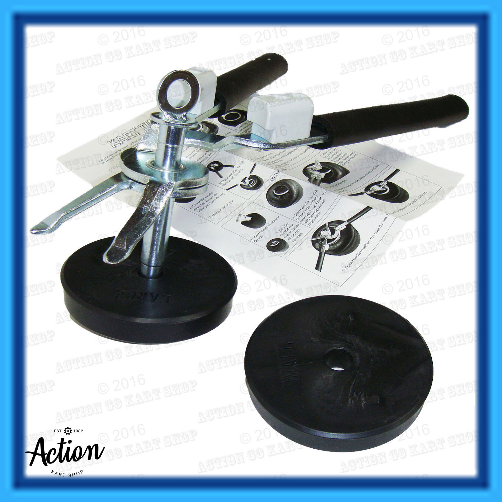 GO KART BEST TYRE CHANGER TONGS + Foldable MULTI WHEEL SIZE BEAD