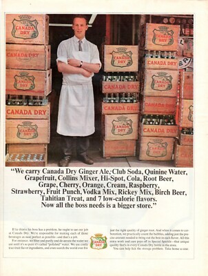 Vintage advertising print  Drink Canada Dry Now all the Boss needs bigger store