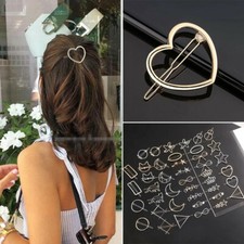 Women's Girls Geometric Metal Hair Clips Barrette Slide Grips Hair Clip Hairpins