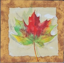 TWO Individual Napkins Autumn Fall Leaves Cocktail Decoupage 323 