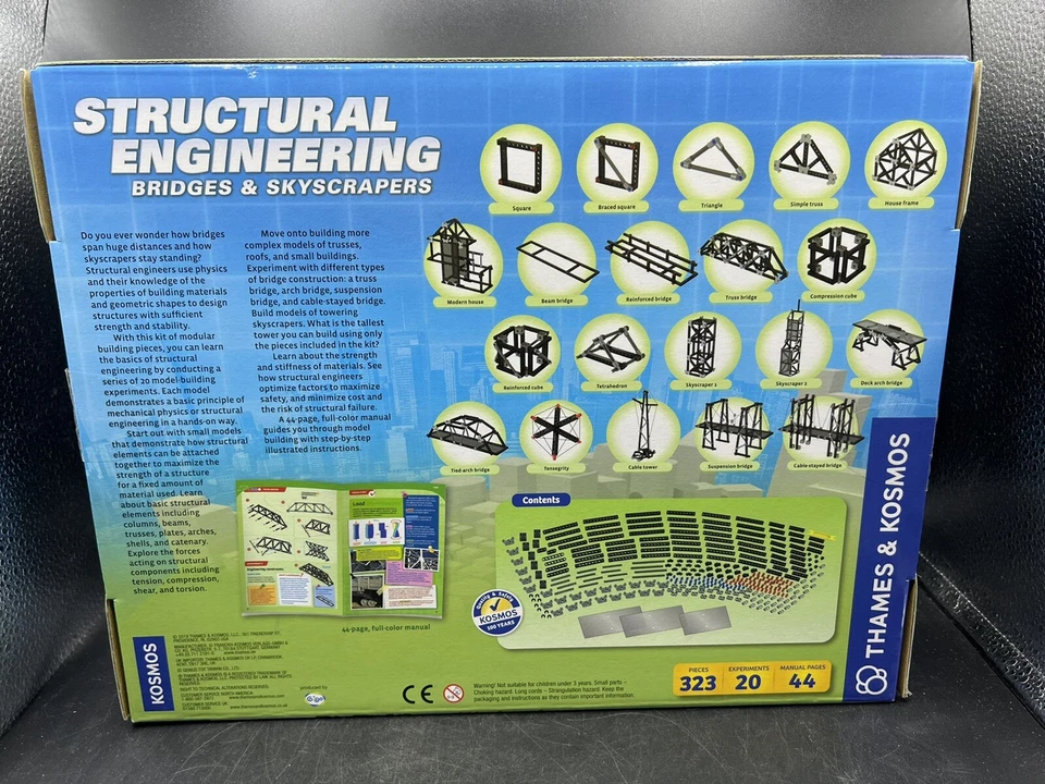 Nuevo Thames Kosmos Ingeniería Estructural: Puentes y Rascacielos Experimento Kit Foto 2 de 4