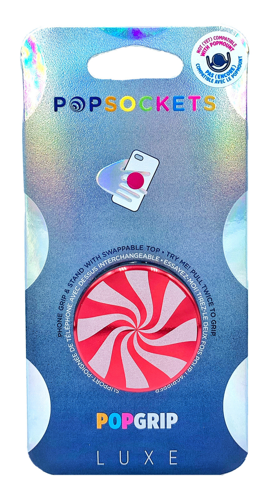 PopSockets Luxe Backspin Spinnable Aluminum Top Peppermint Pop Socket