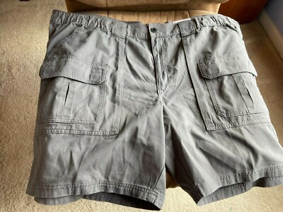 Big Tall Croft Barrow Twill Cargo Shorts grey 100% Cotton SIZE