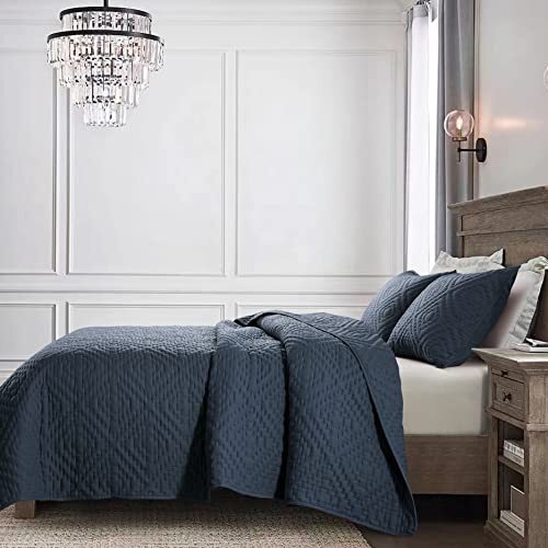 Oversized Size Quilt Bedding Sets with Pillow Shams Blue California