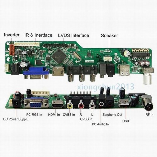 TV Controller Board kit EDP LED LCD VGA HDMI for B156XTN04.0 1366X768 15.6" diy - Afbeelding 3 van 6