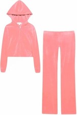 NWT Size L JUICY COUTURE BLING Velour TRACKSUIT Strawberry Ice - Pants Hoodie