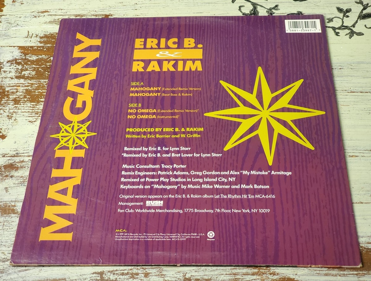 EX Eric B. & Rakim – Mahogany (1991) MCA Records – MCA 12-53997