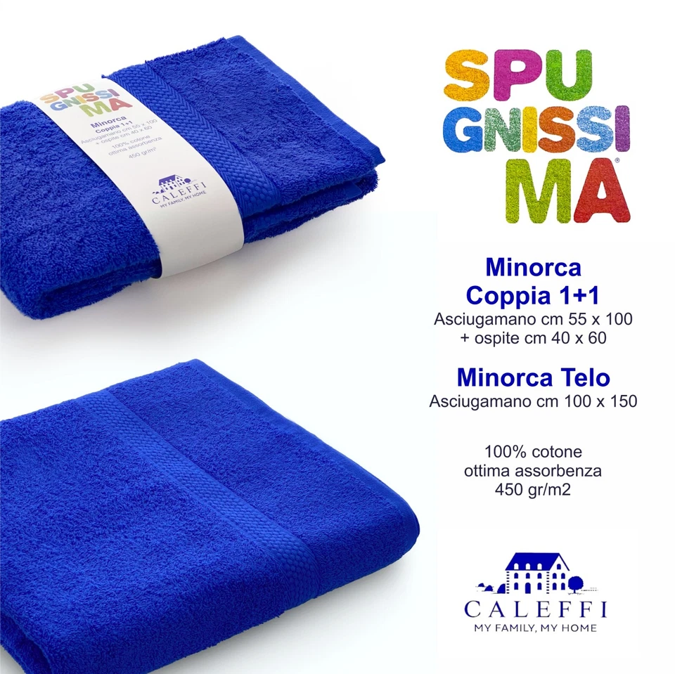 Asciugamani tris Caleffi bagno telo doccia viso ospite spugna puro cotone 450 gr - Immagine 2 di 2