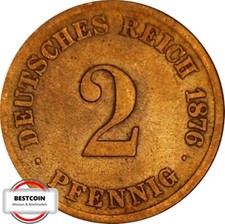 J 2  2 Pfennig KAISERREICH von 1876 C in S-SS  927082