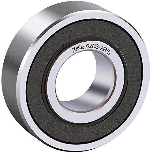 XiKe 10-Pack 6203-2RS Double Rubber Seal Bearings – 17x40x12mm, Pre-Lubricated, ABEC-3 Grade For Motors, Fans & Machinery