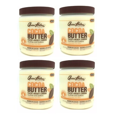 4x Queen Helene Kakaobutter Creme für Gesicht + Körper extrem trockene Haut 15 oz / 425g