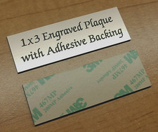 Custom Engraved 1x3 Brushed Copper Finish Plate with Adhesive Back / Plaque Tag