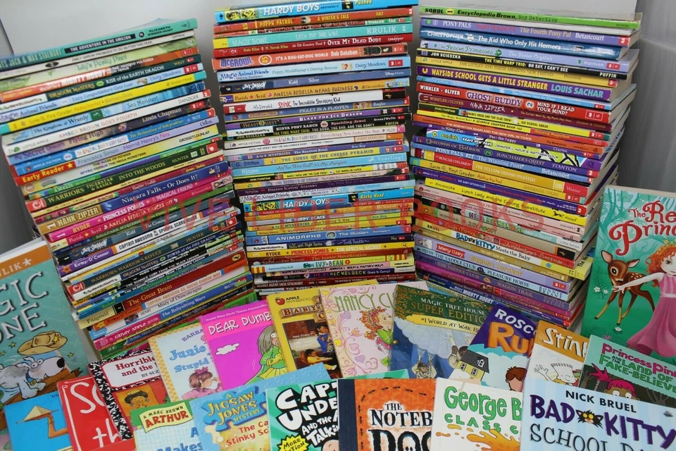Bulk/Huge Lot of 100 of Children's Kids Chapter Books - Random - Free Shipping! Foto 3 de 4