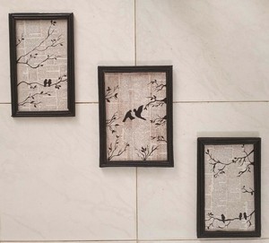 Hand Made Newspaper Wall Art Deco Original Birds Love Eco Friendly Wall Hanging Ebay