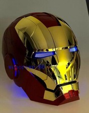 US  1:1 Iron Man MK5 Helmet Wearable Voice-control Mask Cosplay Golden AUTOKING