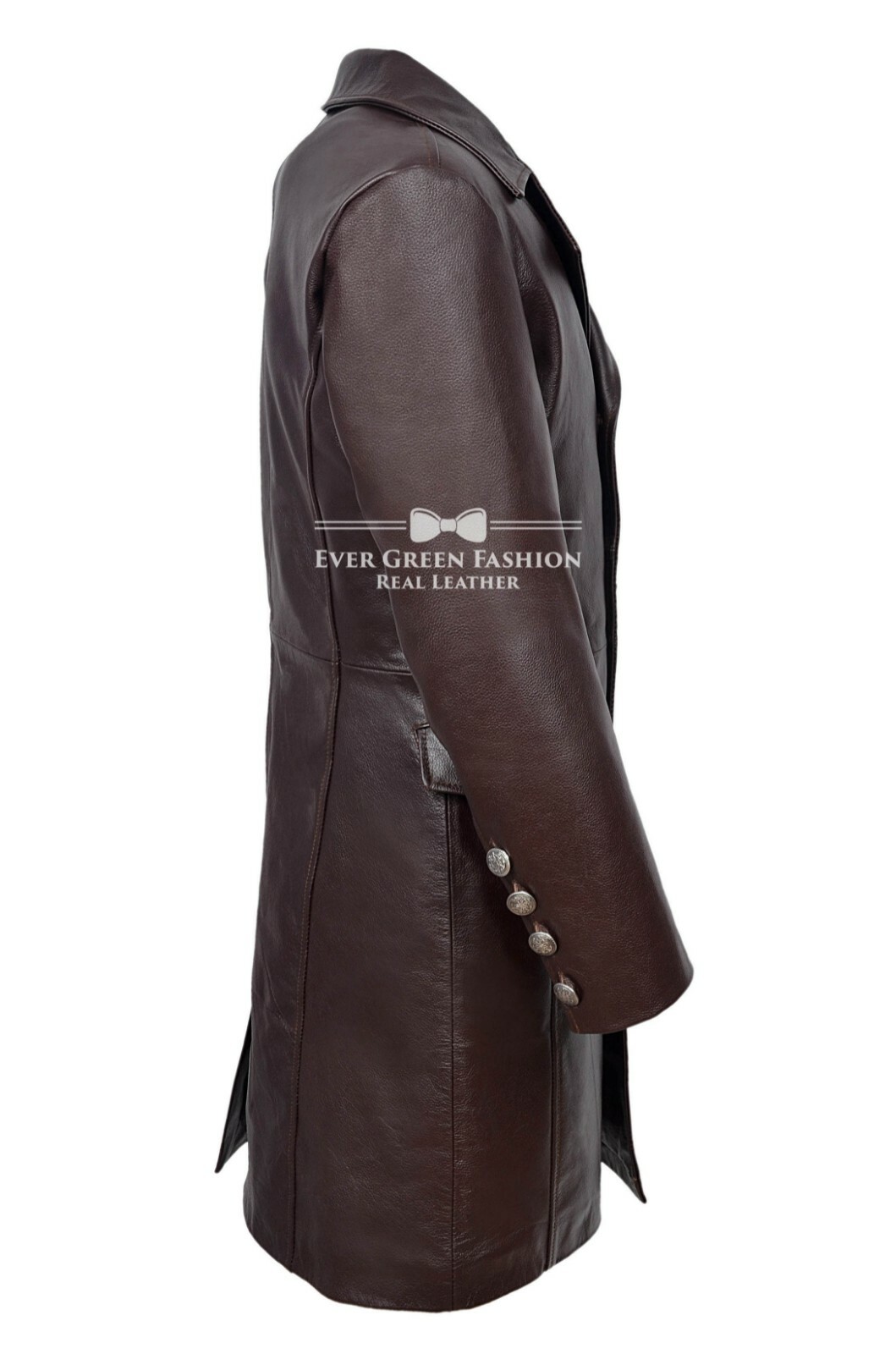 ALTRA Cappotto uomo BRITISH NAVAL marrone classico stile militare pelle mucca sottomarino 9490