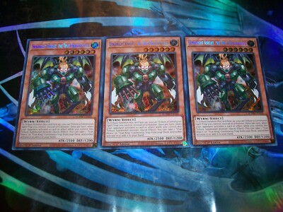 3x Dinomight Knight, the True Dracofighter 1st Edition Secret Rare BLMM-EN126