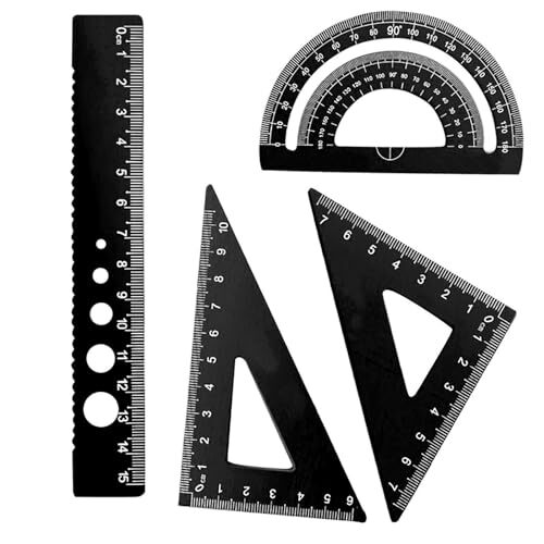 2-Pack Architectural Scale Rulers - 12" Aluminum Triangular Ruler With 6 Scales For Drafting & Blueprints
