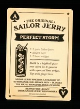Modern playing card Sailor Jerry Tattoo Perfect Storm drinks Ace of Spades R088