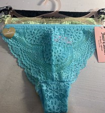 JUICY COUTURE INTIMATES 3 PACK CHEEKY BIKINI LACE PANTIES LARGE BRIGHT COLORS