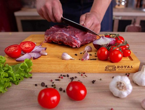Tabla de cortar madera de bambú para cocina, bloque butoher con asas y ranura de jugo - Imagen 22 de 45