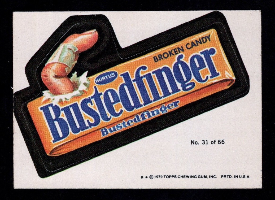 1979 Topps Wacky Packages Series 1 Sticker #31 Bustedfinger 2