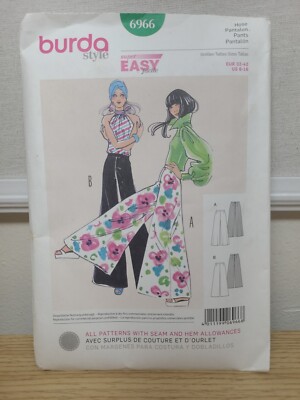 Burda Style Wide Leg Pants Pattern Size 6-16 Uncut