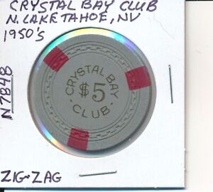 Details about   Crystal Bay Club Casino Lake Tahoe Nevada $5 Chip 1950s