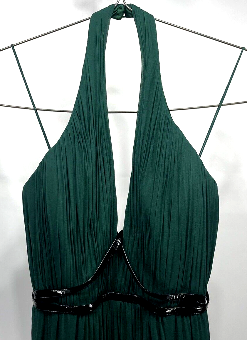green emerald velvet dress Pamella Roland Breaded Emerald Evening Gown main image 0