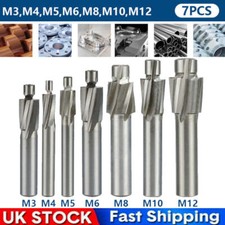 7Pcs HSS End Mill Cutters Pilot Counterbore Solid Slot Drill Bit Slotting Tool