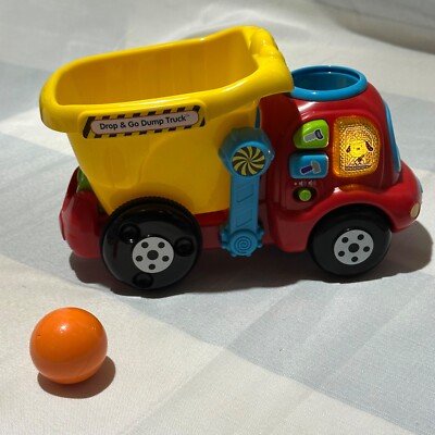 VTech Pull Drop and Go Dump Truck Working Sounds Lights Educational Toddler Toy