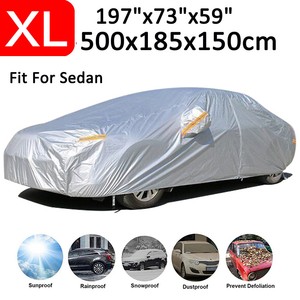 Waterproof UV Snow Full Car Cover Sun Rain Resistant Protection Glow at Night XL