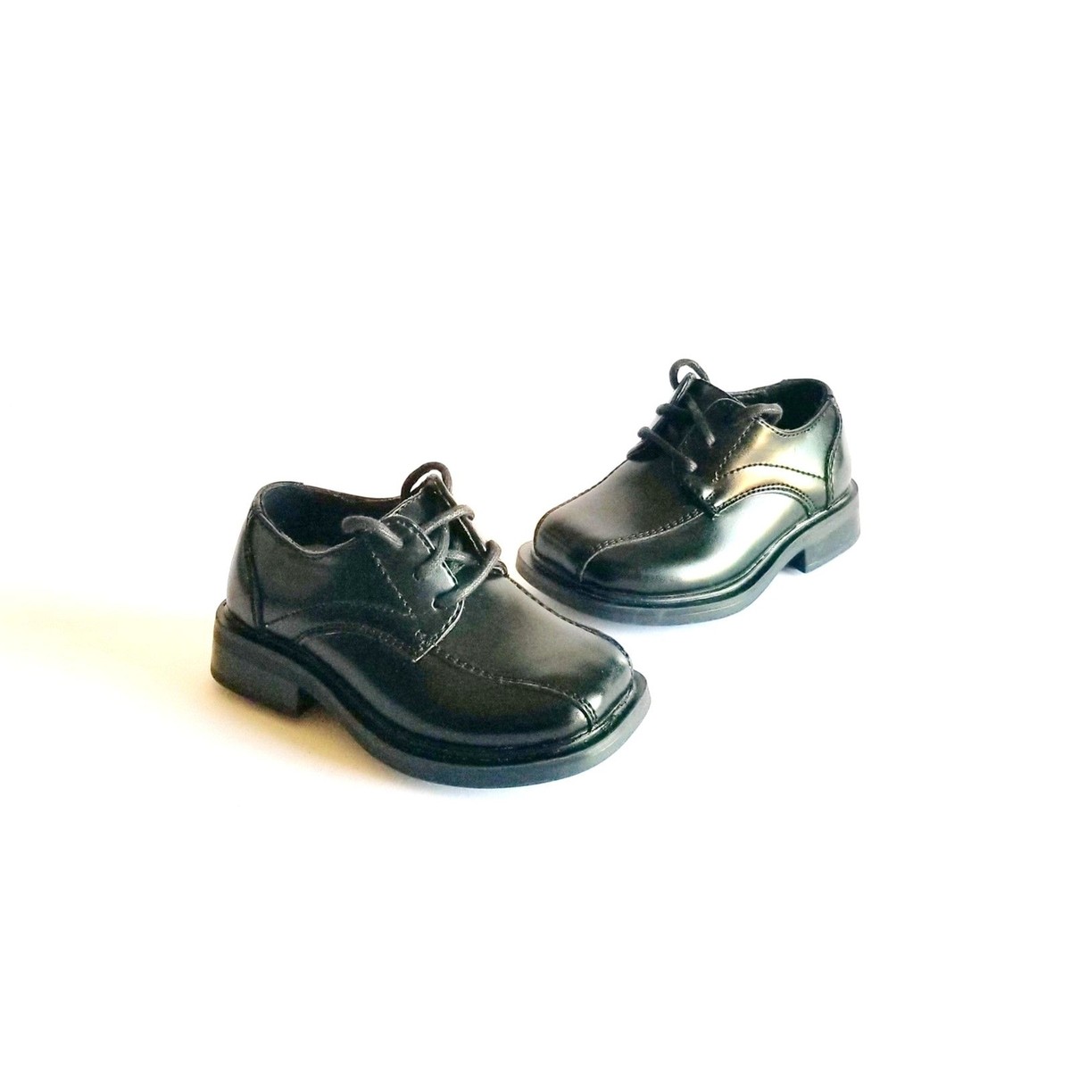 DEER STAGS Gabe Baby Boys Black Oxford Shoes Sz Months Lace Up Faux  Leather