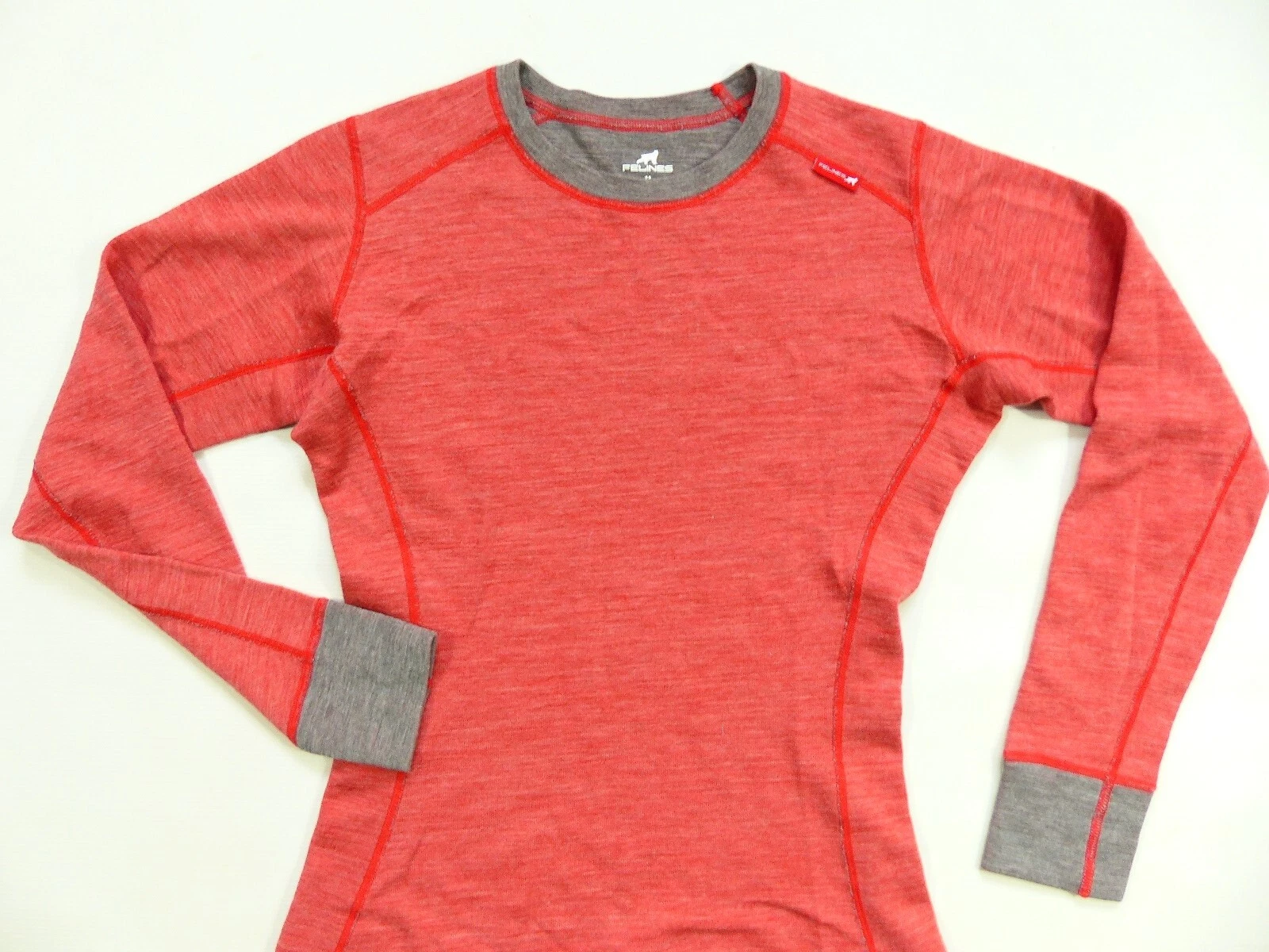 WOMENS FELINES NORWAY 51% MERINO WOOL SWEATER BASE LAYER TOP SIZE: MEDIUM (M)