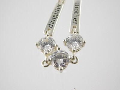 Pandora Jewelry Mother and Daughter Hearts Dangle Cubic Zirconia Charm in Sterling Silver