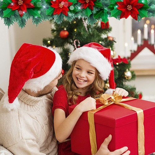 Christmas Santa Hat adult Kid warm Red and White Festive Classic Soft velvet Hat - Picture 11 of 19