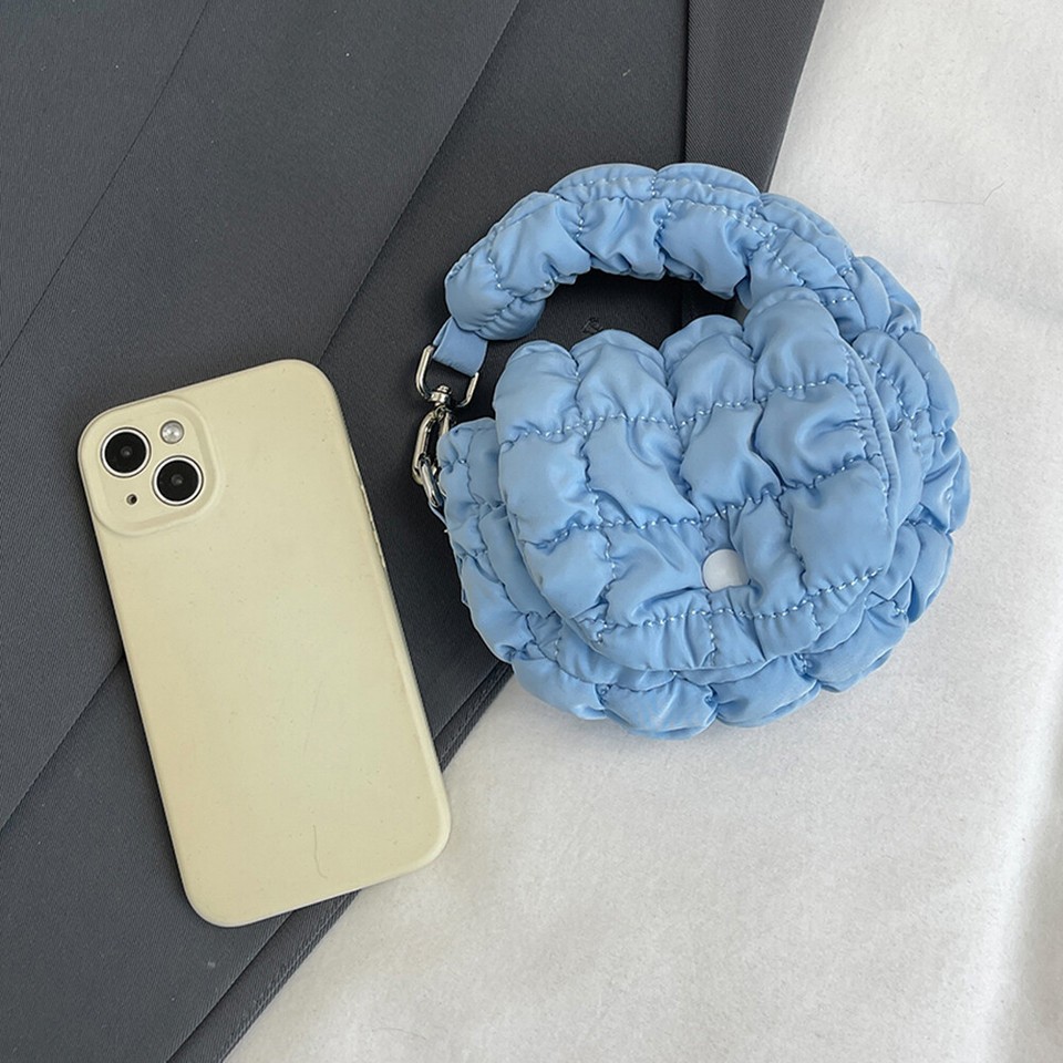 Puffer Tote Bag for Women Quilted Handbag Nylon Clutch Purse for Travel