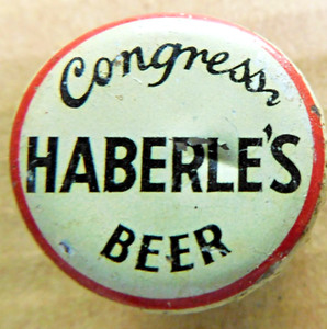 HABERLE'S CONGRESS cork beer bottle cap 1939-43 Syracuse NY