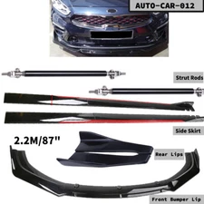 For Kia Forte Front Rear Bumper Lip Splitter Spoiler Side Skirt + Strut
