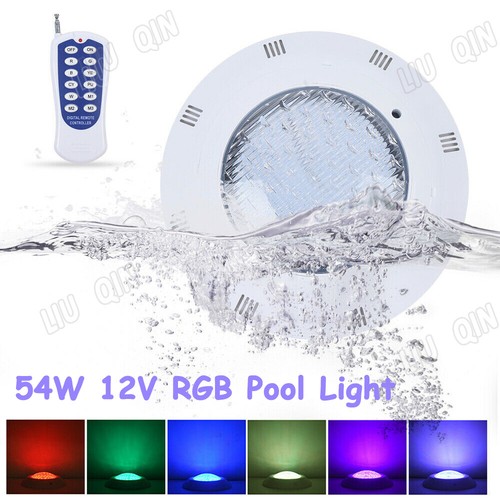 54W Swimming Pool Light RGB Color PC + ABS Shell AC12V with RF Remote ...