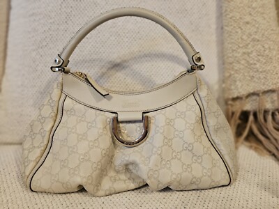 Gucci Guccisisima Medium D Gold Hobo Off White