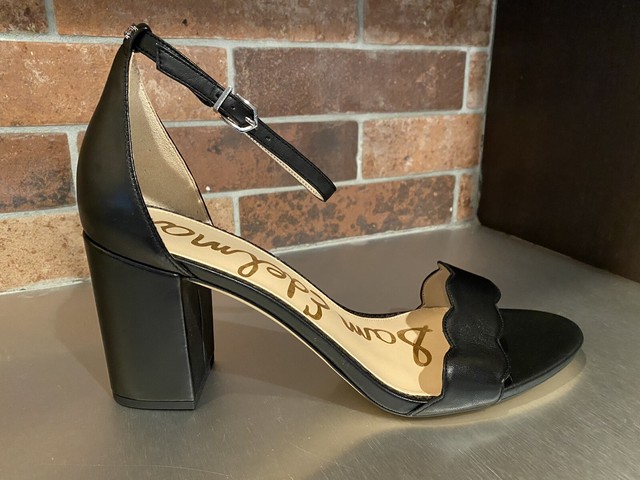 sam edelman black ankle strap heels