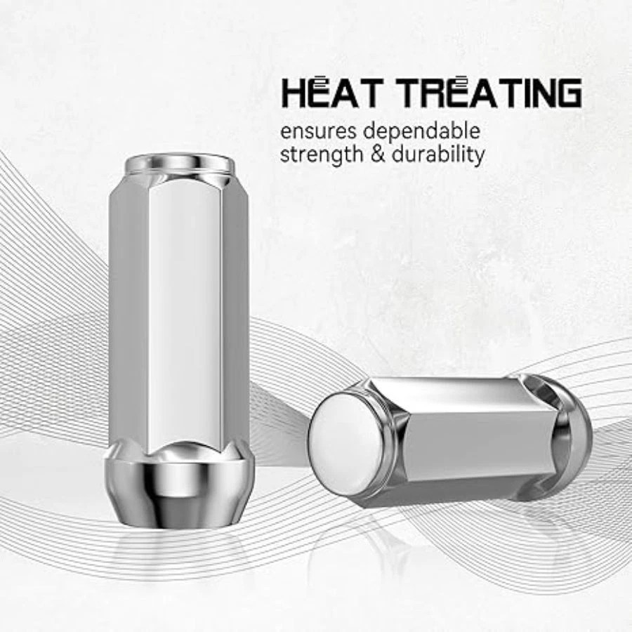 20PCS 1/2-20 Chrome Closed End Bulge Acorn Lug Nuts 1.89 inch - Cone -1.89 inch